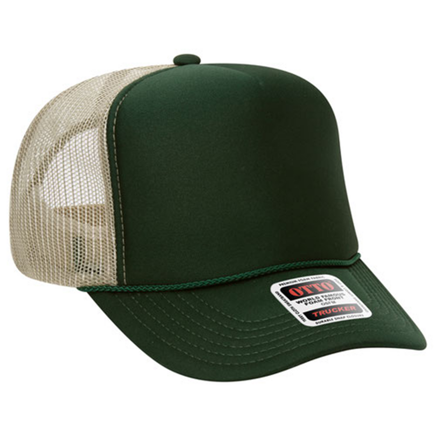 Custom Embroidered 5 Panel High Crown Mesh Back Trucker Hat OTTO CAP® (39-165)