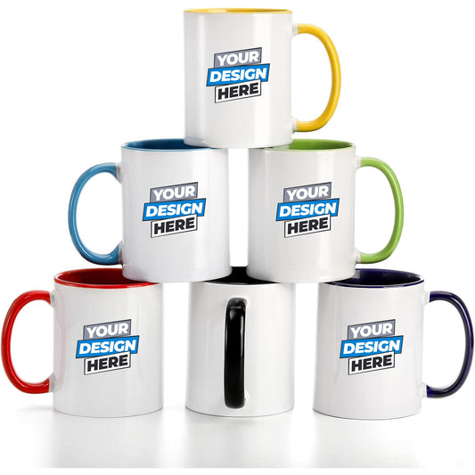 Custom Printed 12oz Porcelain Mugs (6pcs Pack) (CM104)