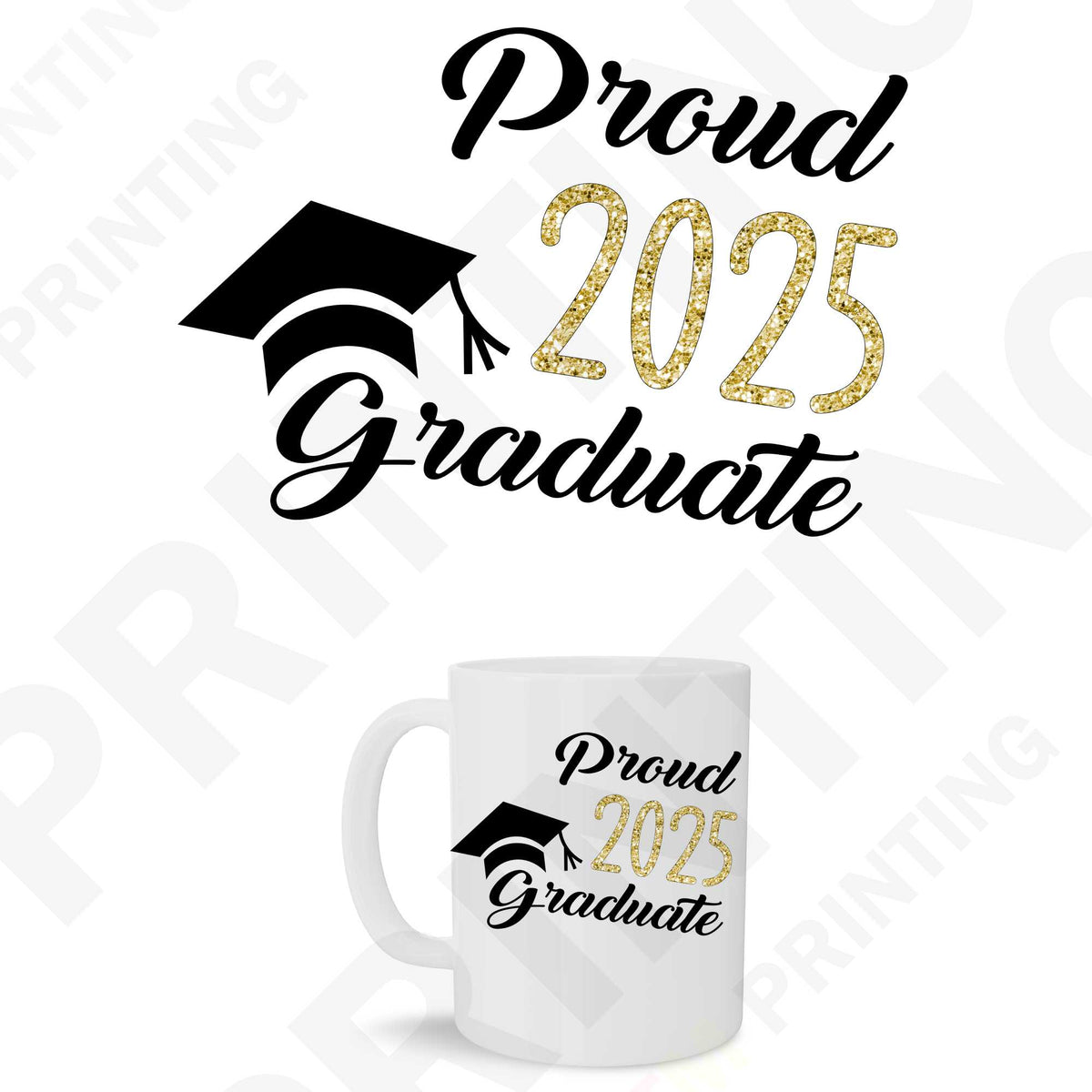 Graduation 2025 Sticker Design Class Of 2025 Graduation Sticker For Mugs (11 oz to 15oz) – UTM PRINTING