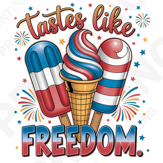 4th Of July Tastes Like Freedom DTF Transfer Film