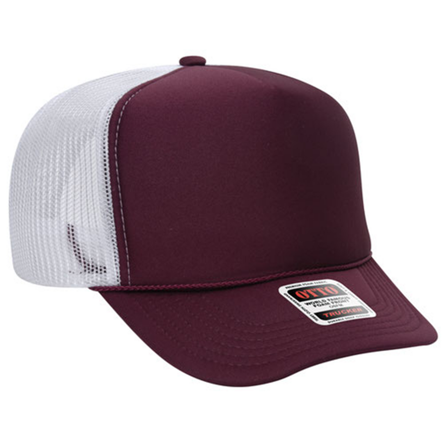 Custom Embroidered 5 Panel High Crown Mesh Back Trucker Hat OTTO CAP® (39-165)