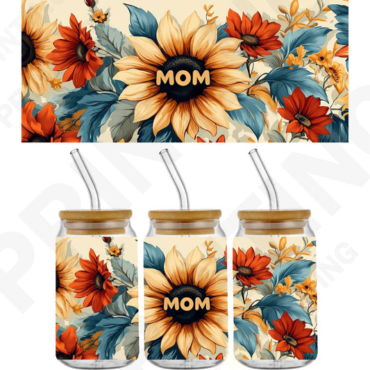 Mother's Day Sunflowers Mom For 16 oz Glass Cups
