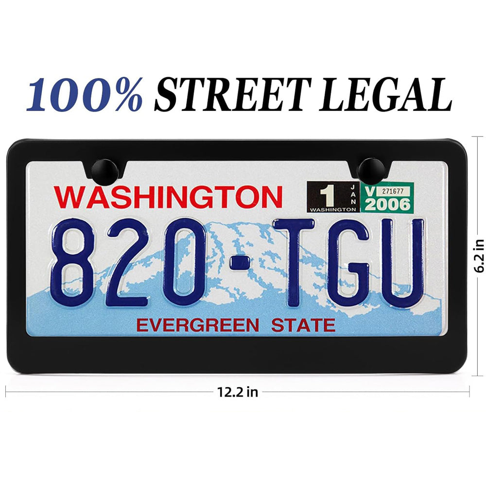 Custom Matte Black Aluminum License Plate Frame 100% Street Legal