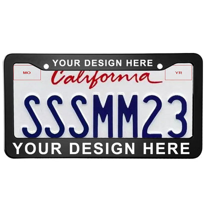 Custom Matte Black Aluminum License Plate Frame