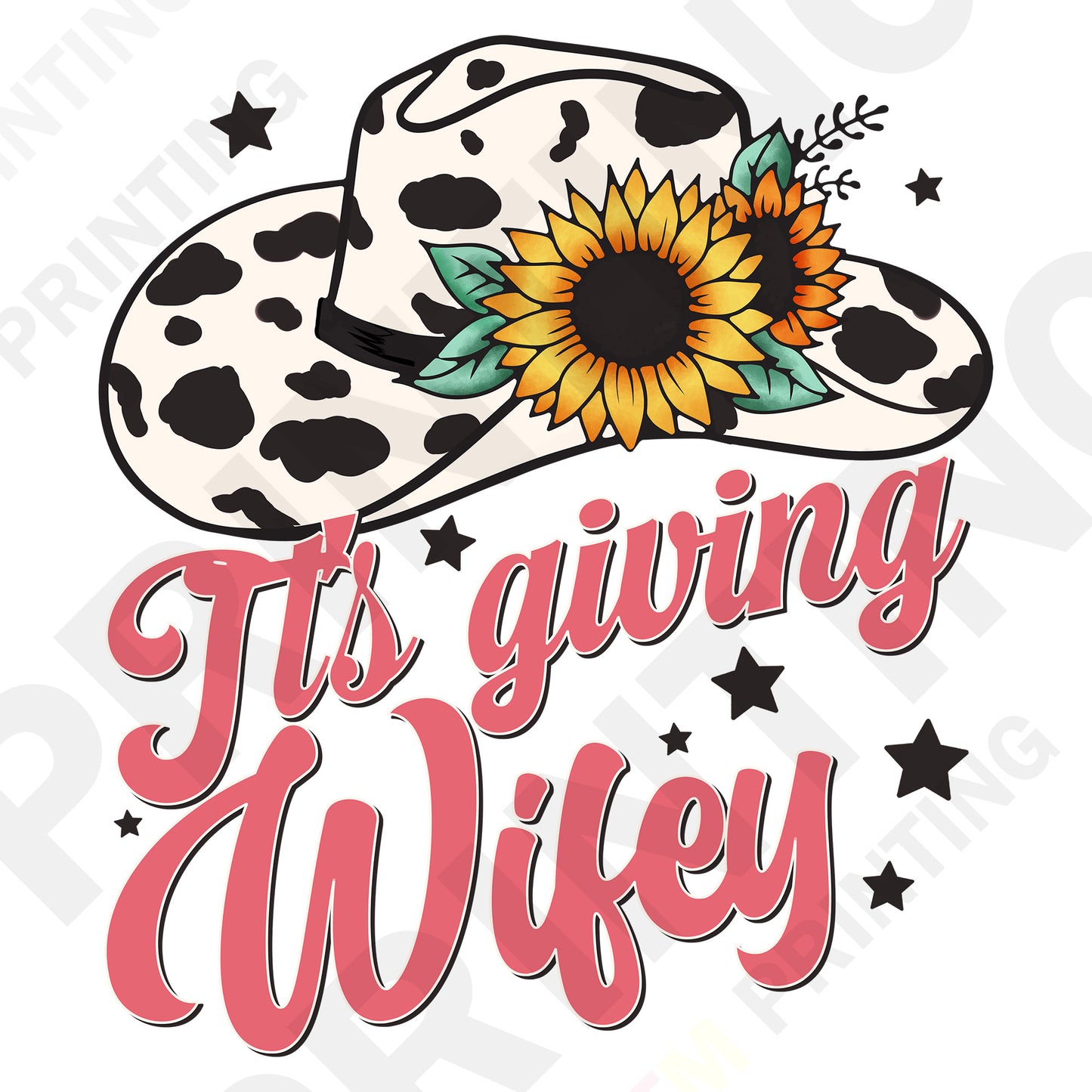 It’s Giving Wifey Bachelorette DTF Transfer – Cowgirl Bride Western Design