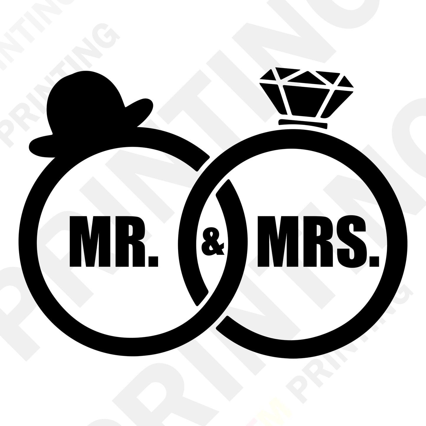 Mr & Mrs Rings DTF Transfer, Wedding Couple Shirt Design, Bride Groom Iron On Transfer, Bridal Shower Tee Graphic