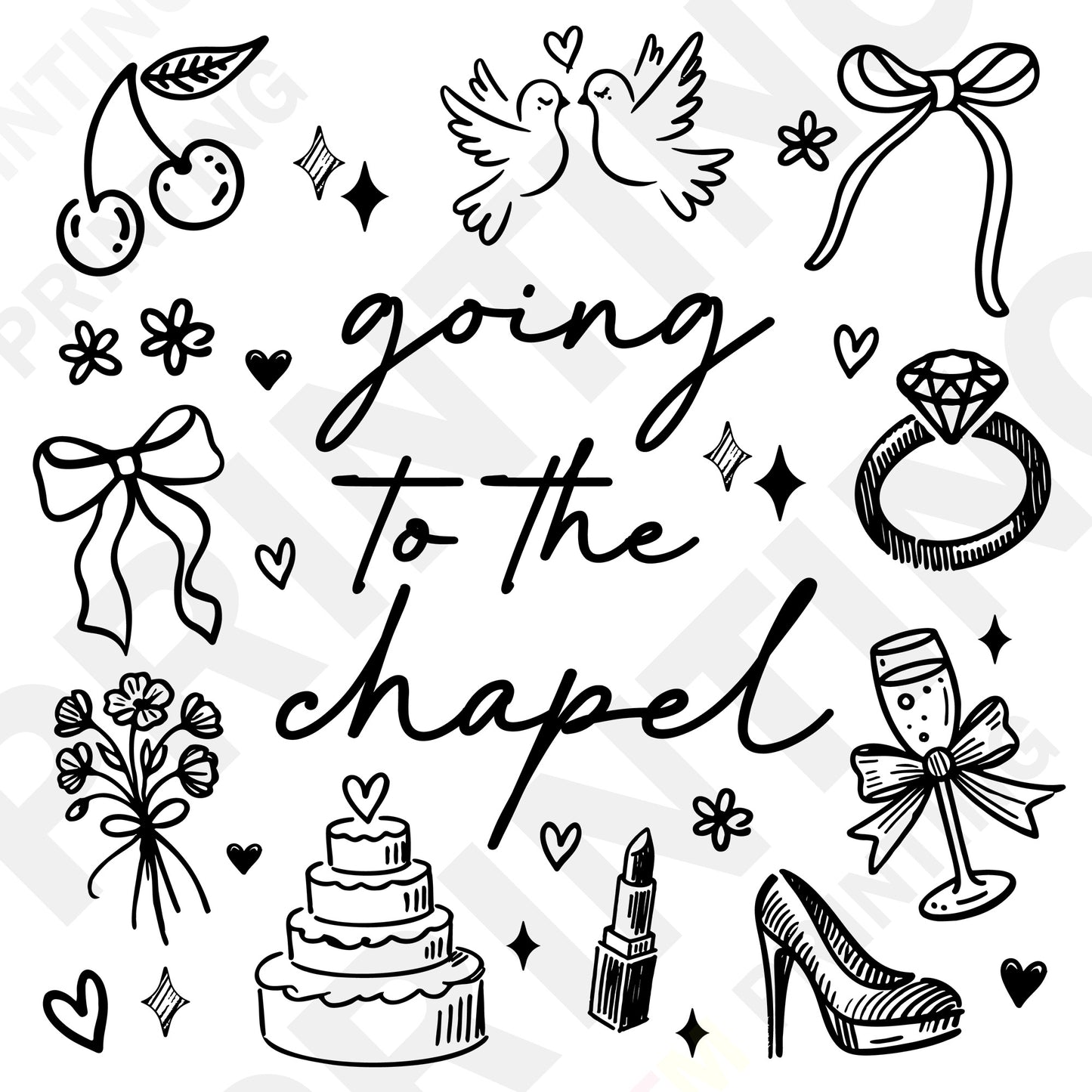 Going to the Chapel Bachelorette DTF Transfer