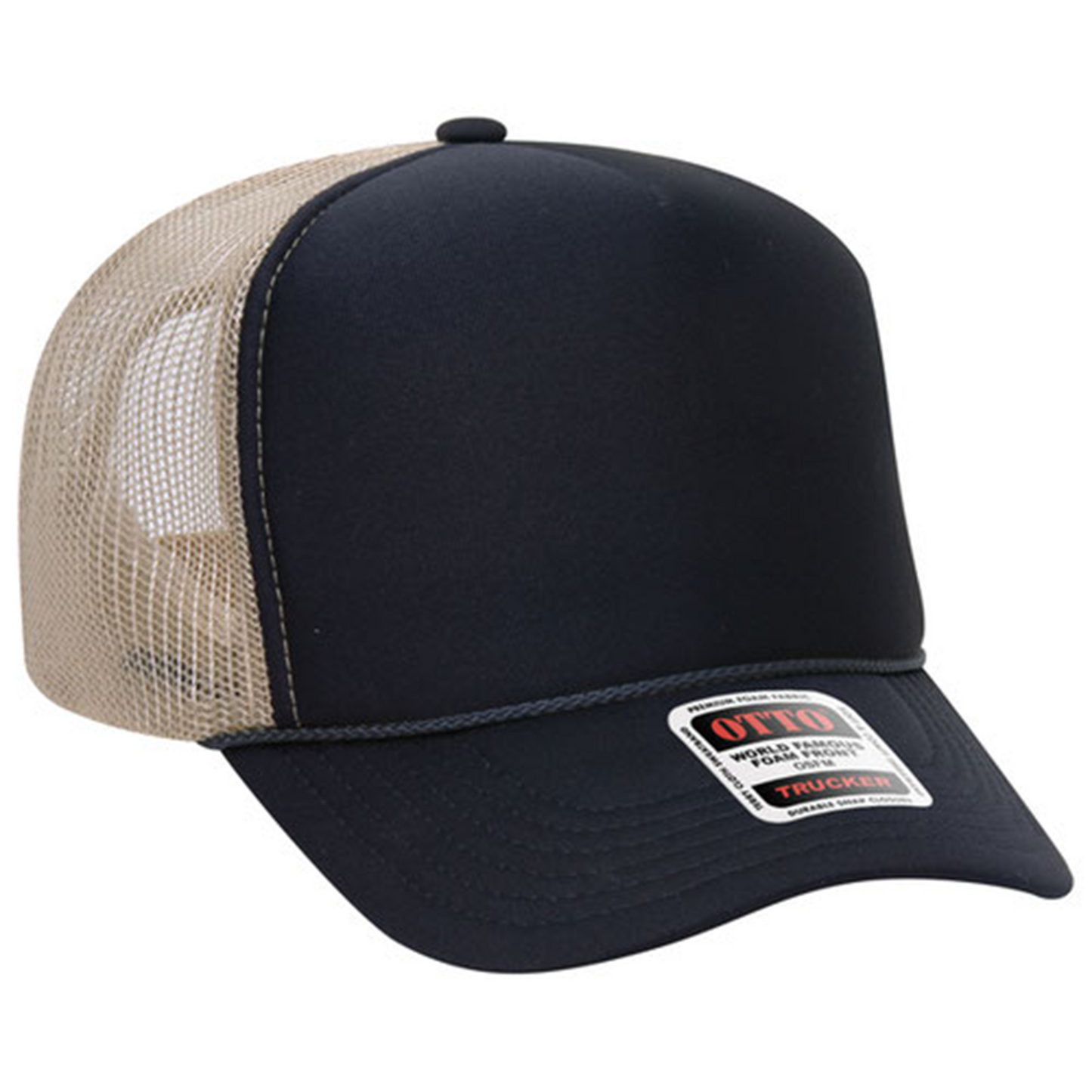 Custom Embroidered 5 Panel High Crown Mesh Back Trucker Hat OTTO CAP® (39-165)