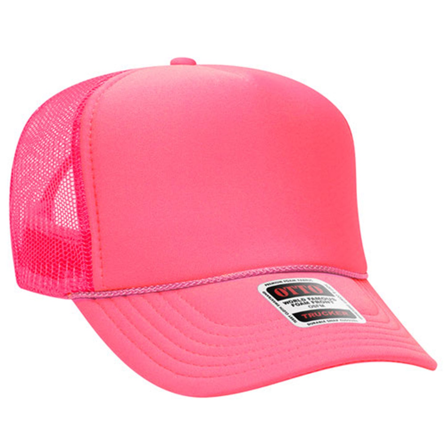Custom Embroidered 5 Panel High Crown Mesh Back Trucker Hat OTTO CAP® (39-165)