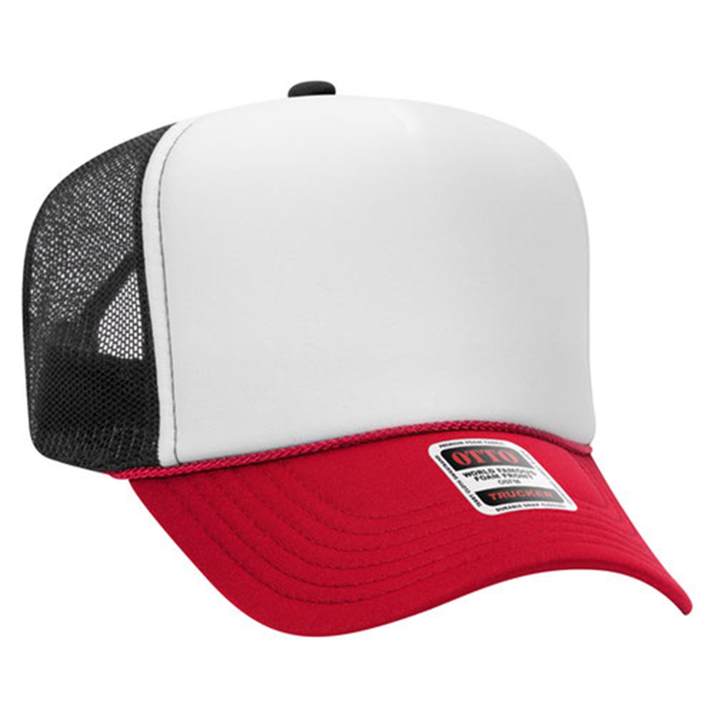 Custom Embroidered 5 Panel High Crown Mesh Back Trucker Hat OTTO CAP® (39-165)