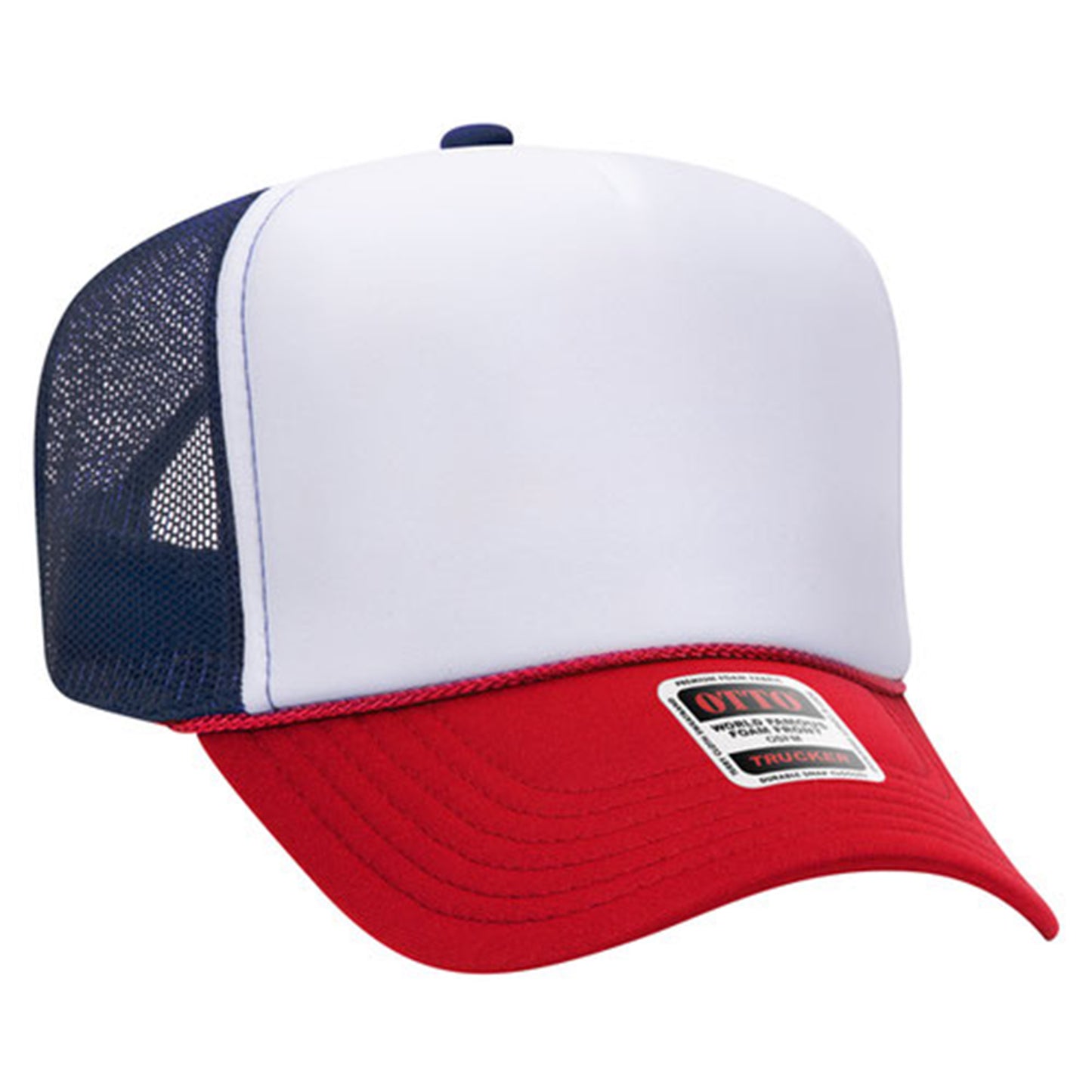 Custom Embroidered 5 Panel High Crown Mesh Back Trucker Hat OTTO CAP® (39-165)