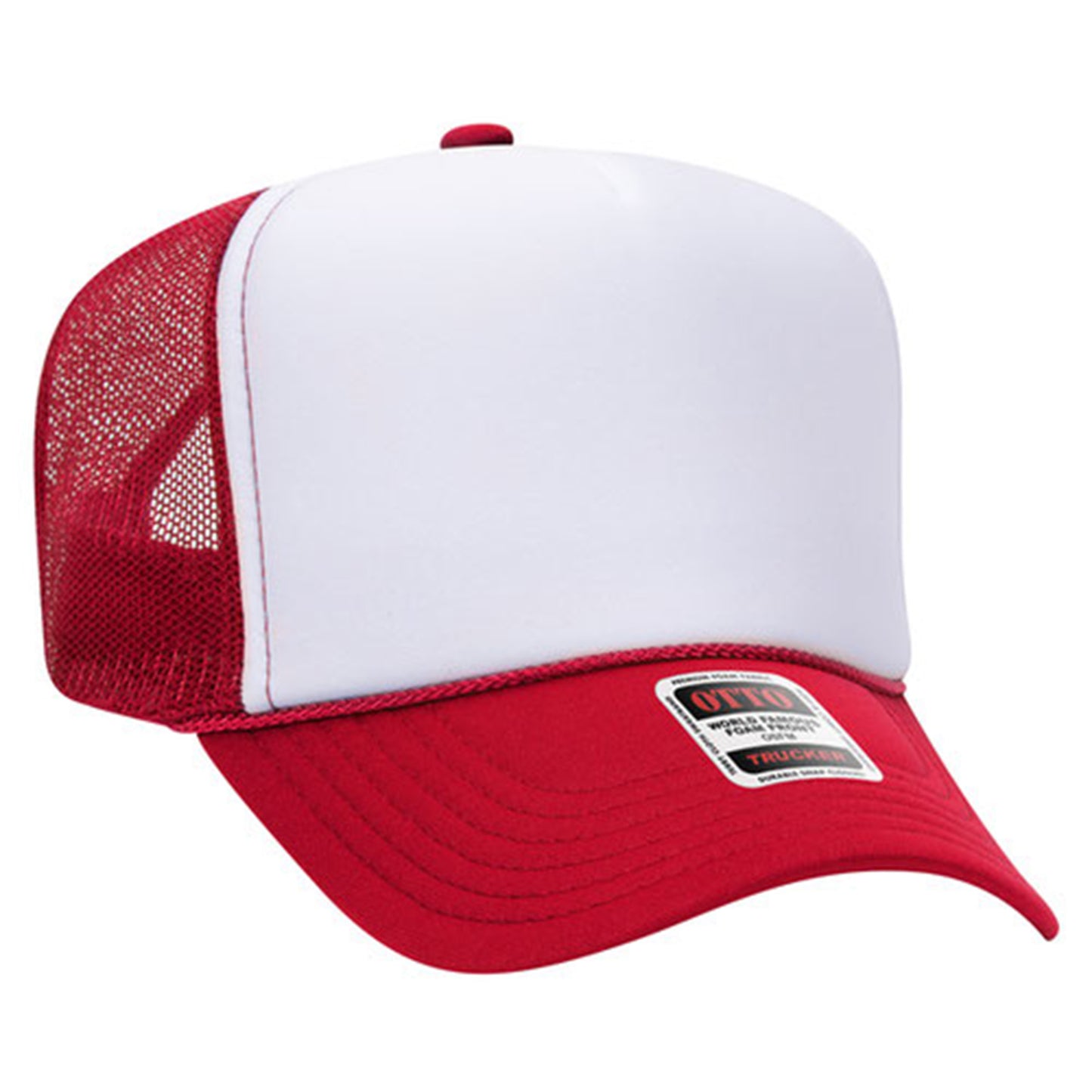 Custom Embroidered 5 Panel High Crown Mesh Back Trucker Hat OTTO CAP® (39-165)