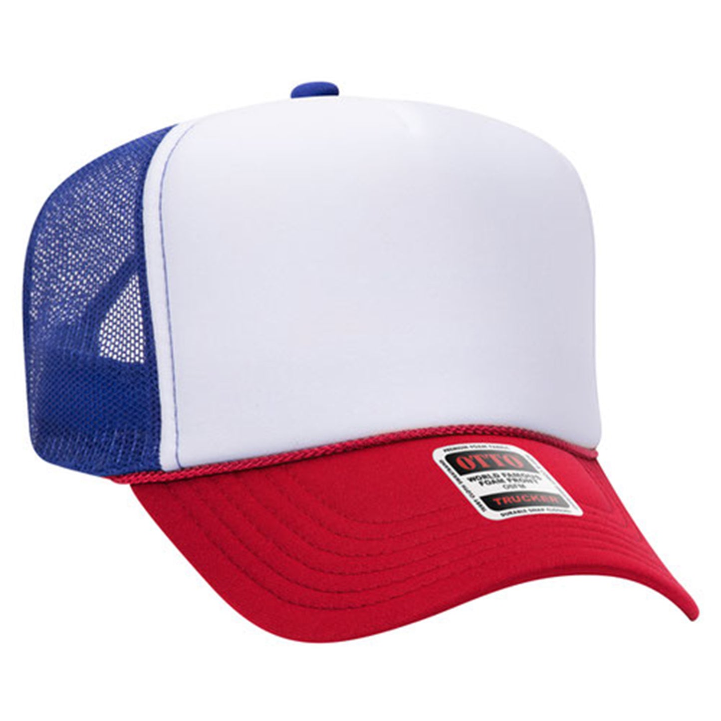 Custom Embroidered 5 Panel High Crown Mesh Back Trucker Hat OTTO CAP® (39-165)