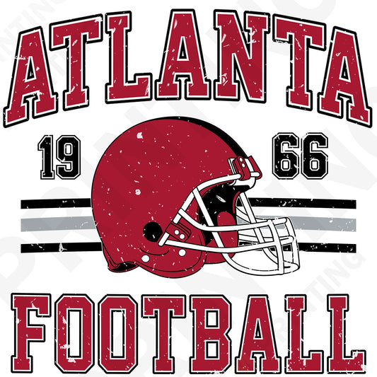 Atlanta Football Retro Style Iron On Ready To Press DTF Transfer Film