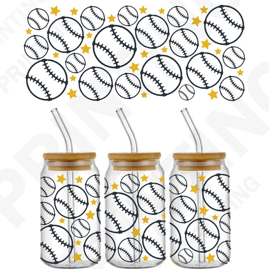 Baseball Squad Line For 16 oz Glass Cups