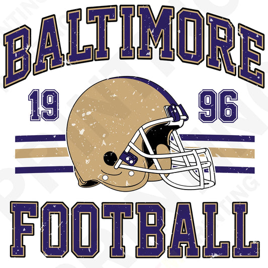 Baltimore Football Retro Style Iron On Ready To Press DTF Transfer Film
