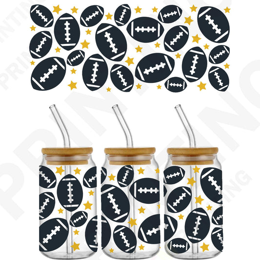 American Football Squad For 16 oz Glass Cups