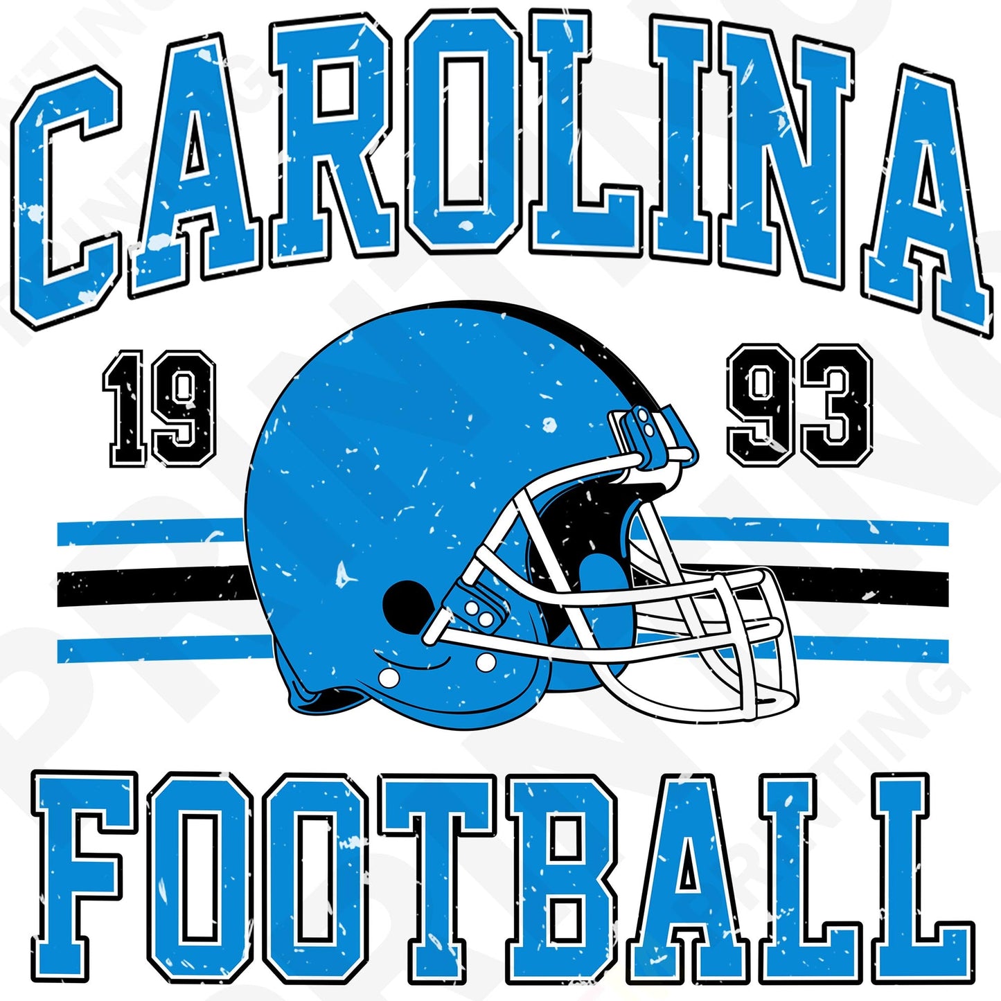 Carolina Football Retro Style Iron On Ready To Press DTF Transfer Film