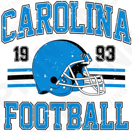 Carolina Football Retro Style Iron On Ready To Press DTF Transfer Film