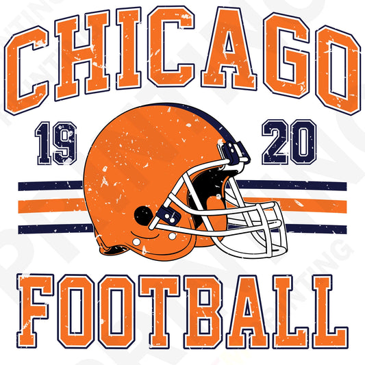 Chicago Football Retro Style Iron On Ready To Press DTF Transfer Film