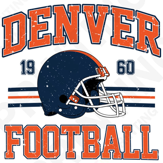Denver Football Retro Style Iron On Ready To Press DTF Transfer Film
