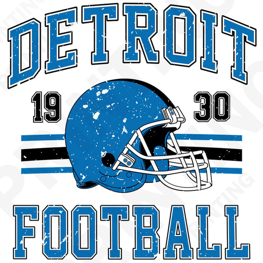 Detroit Football Retro Style Iron On Ready To Press DTF Transfer Film