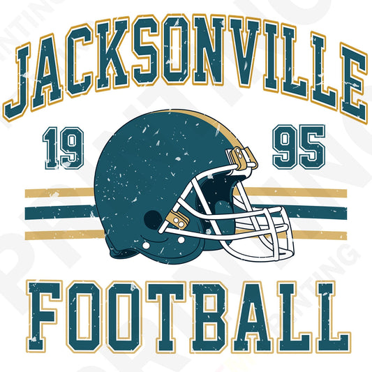 Jacksonville Football Retro Style Iron On Ready To Press DTF Transfer Film