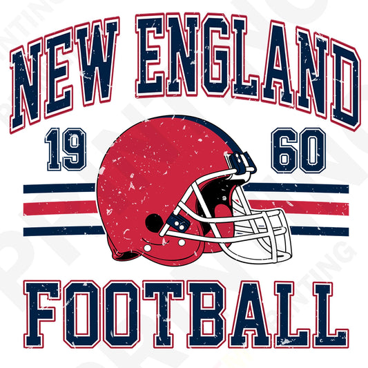New England Football Retro Style Iron On Ready To Press DTF Transfer Film