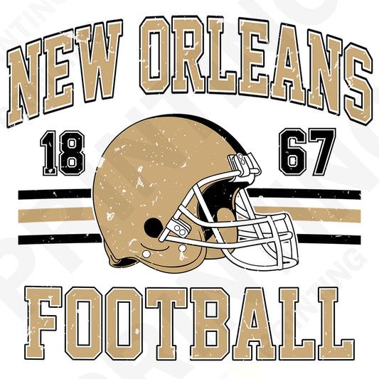 New Orleans Football Retro Style Iron On Ready To Press DTF Transfer Film