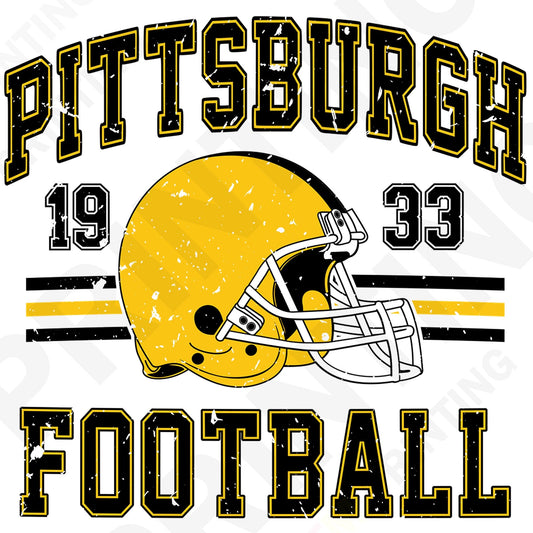 Pittsburgh Football Retro Style Iron On Ready To Press DTF Transfer Film