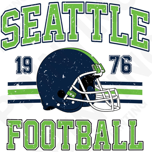 Seattle Football Retro Style Iron On Ready To Press DTF Transfer Film