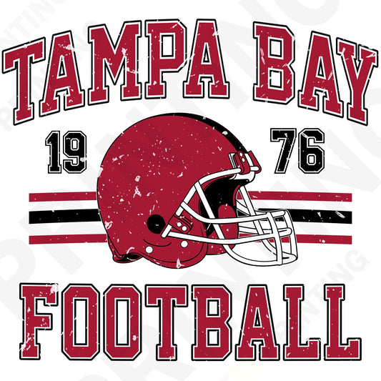 Tampa Bay Football Retro Style Iron On Ready To Press DTF Transfer Film
