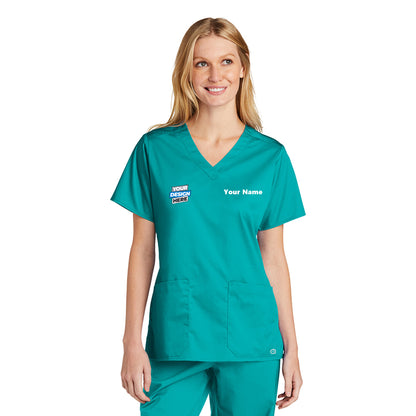 Personalized V-Neck Women's Scrub Top