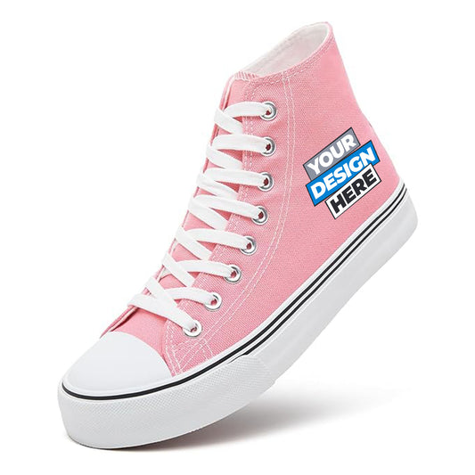 Women's High Top Canvas Sneakers,Lace-up Canvas Shoes,Casual Tennis Walking Shoes