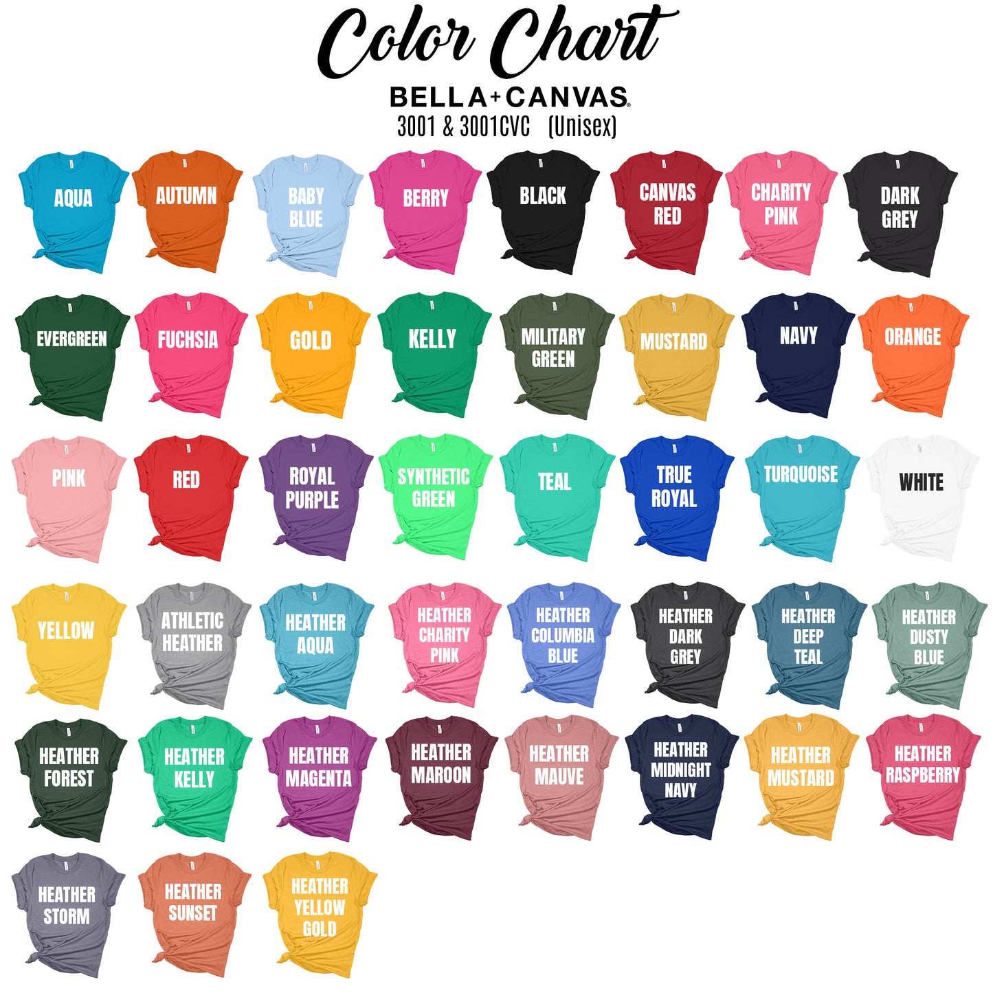 Unisex Short Sleeve Tee 100% Cotton - BELLA+CANVAS (3001/3001CVC)