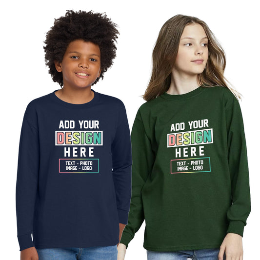 Youth Long Sleeve Tee 100% Cotton - Gildan Heavy Cotton® (5400B)