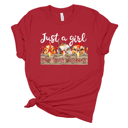 Just A Girl Who Loves Chickens Shirt, Chicken Lover Shirt, Chicken Shirt, Chicken Lover Girl, Chicken Girl Shirt, Animal Shirt, Kids Shirt