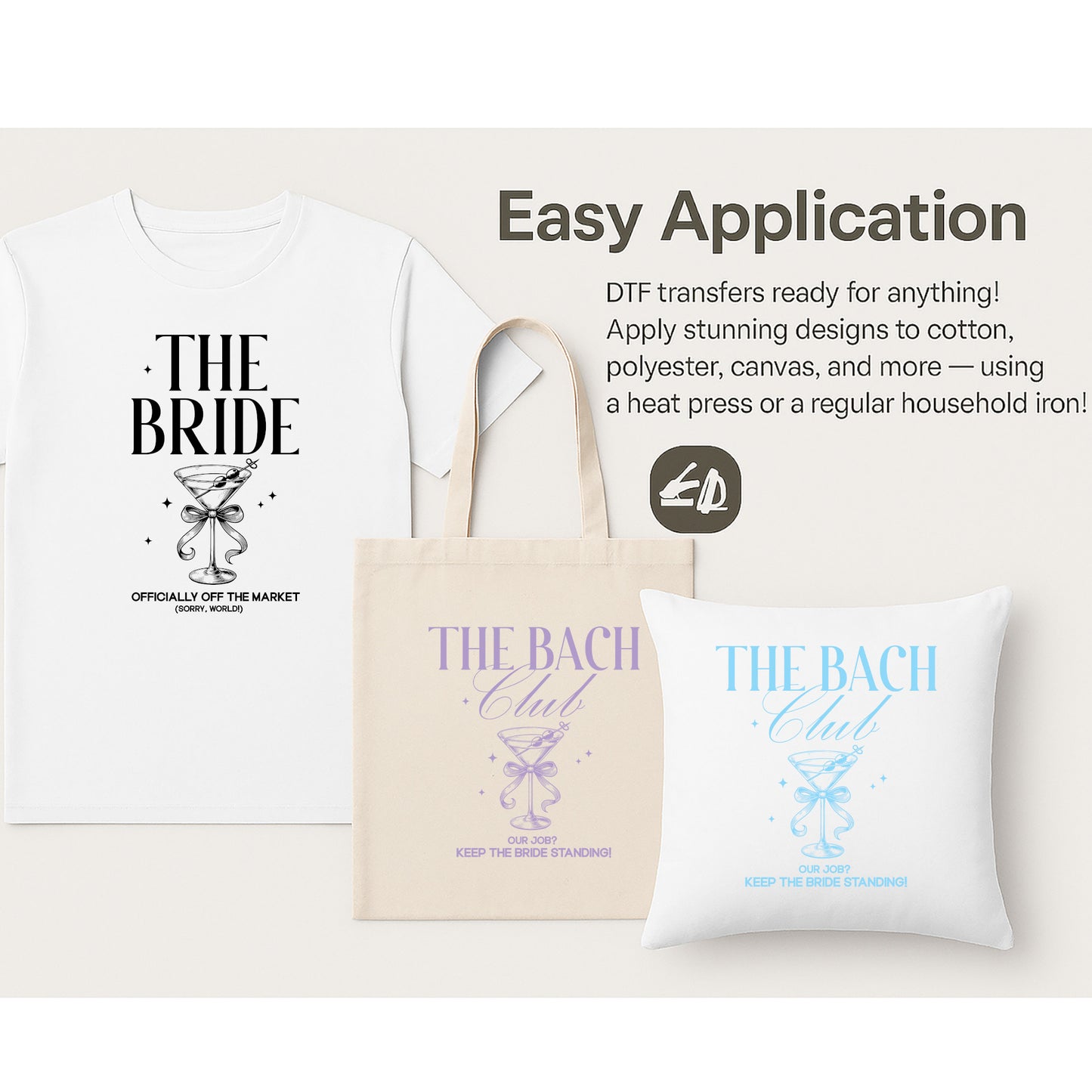 The Bach Club & The Bride – Bachelorette Party Squad DTF Transfer