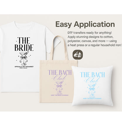 The Bach Club & The Bride – Bachelorette Party Squad DTF Transfer