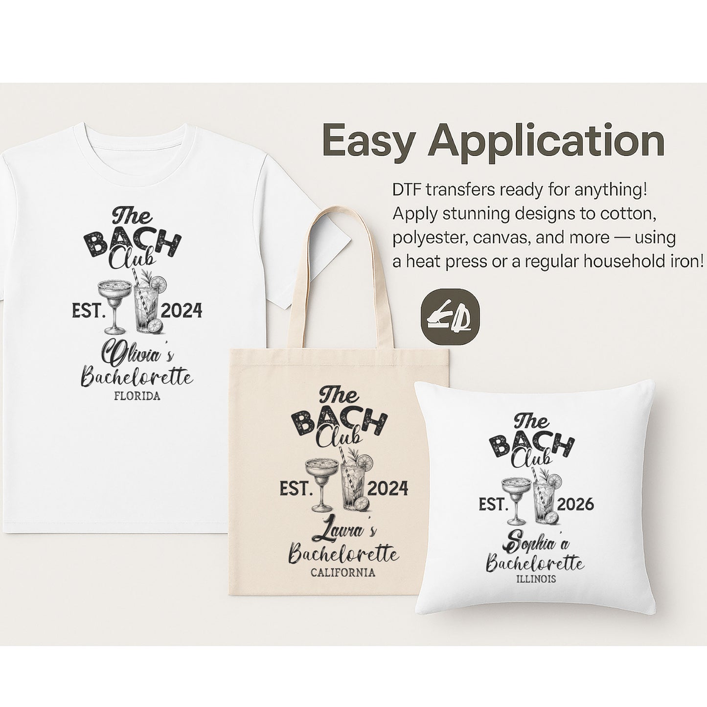 The Bach Club Personalized Bachelorette DTF Transfer