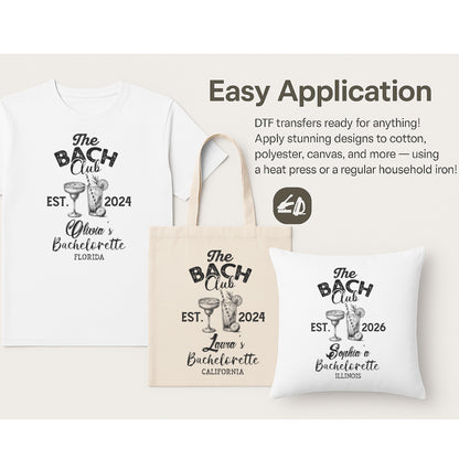 The Bach Club Personalized Bachelorette DTF Transfer
