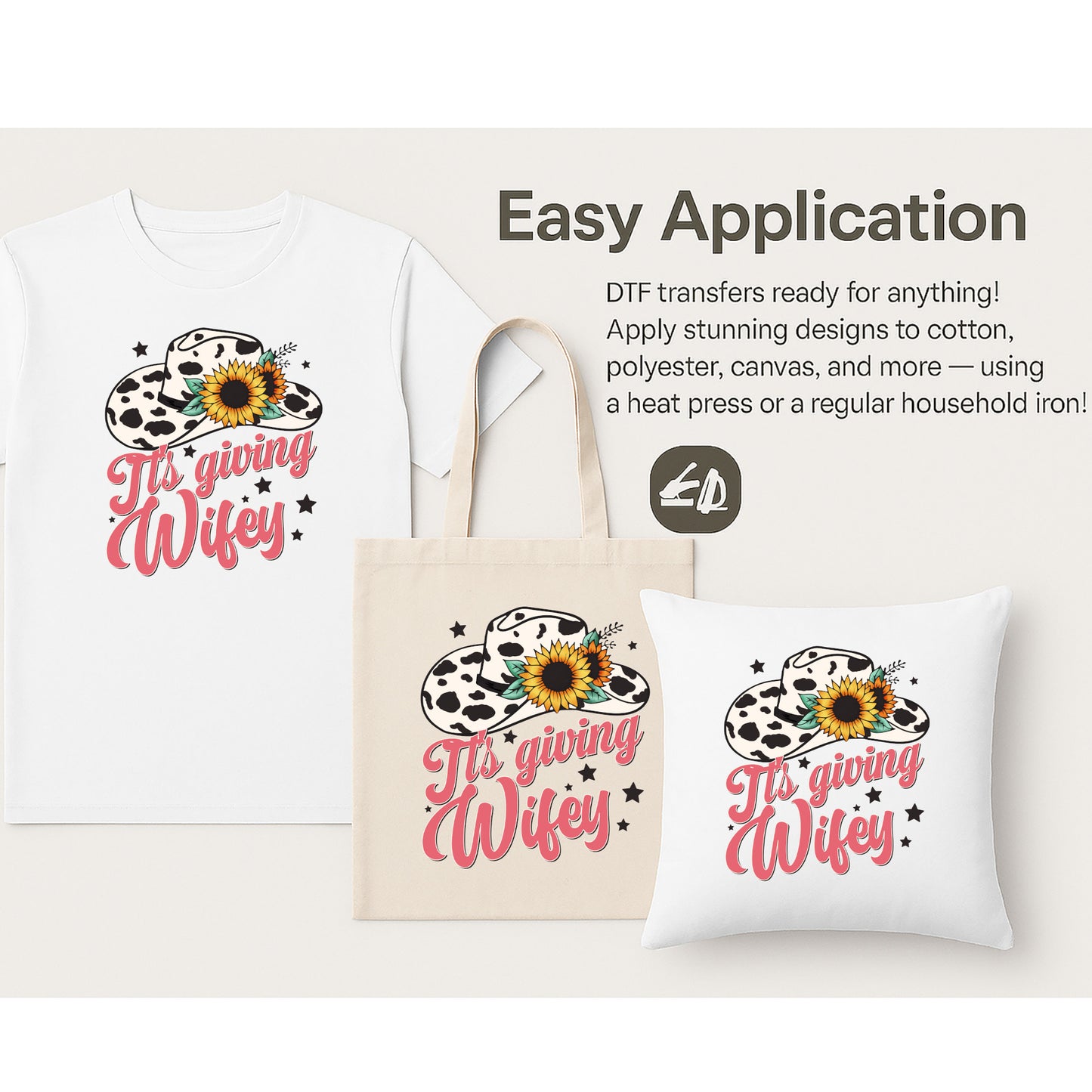 It’s Giving Wifey Bachelorette DTF Transfer – Cowgirl Bride Western Design