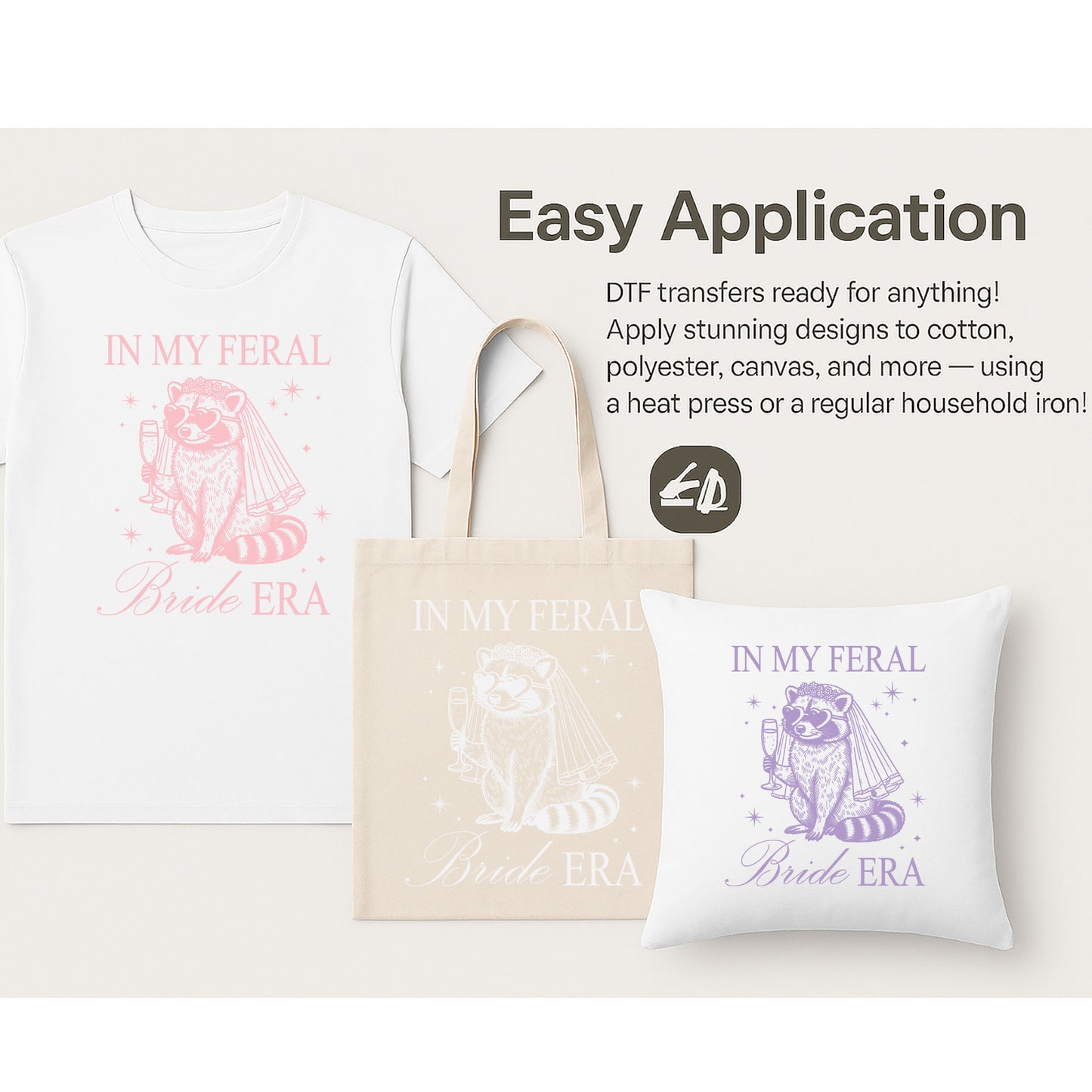 In My Feral Bride Era Funny Bride Bachelorette DTF Transfer