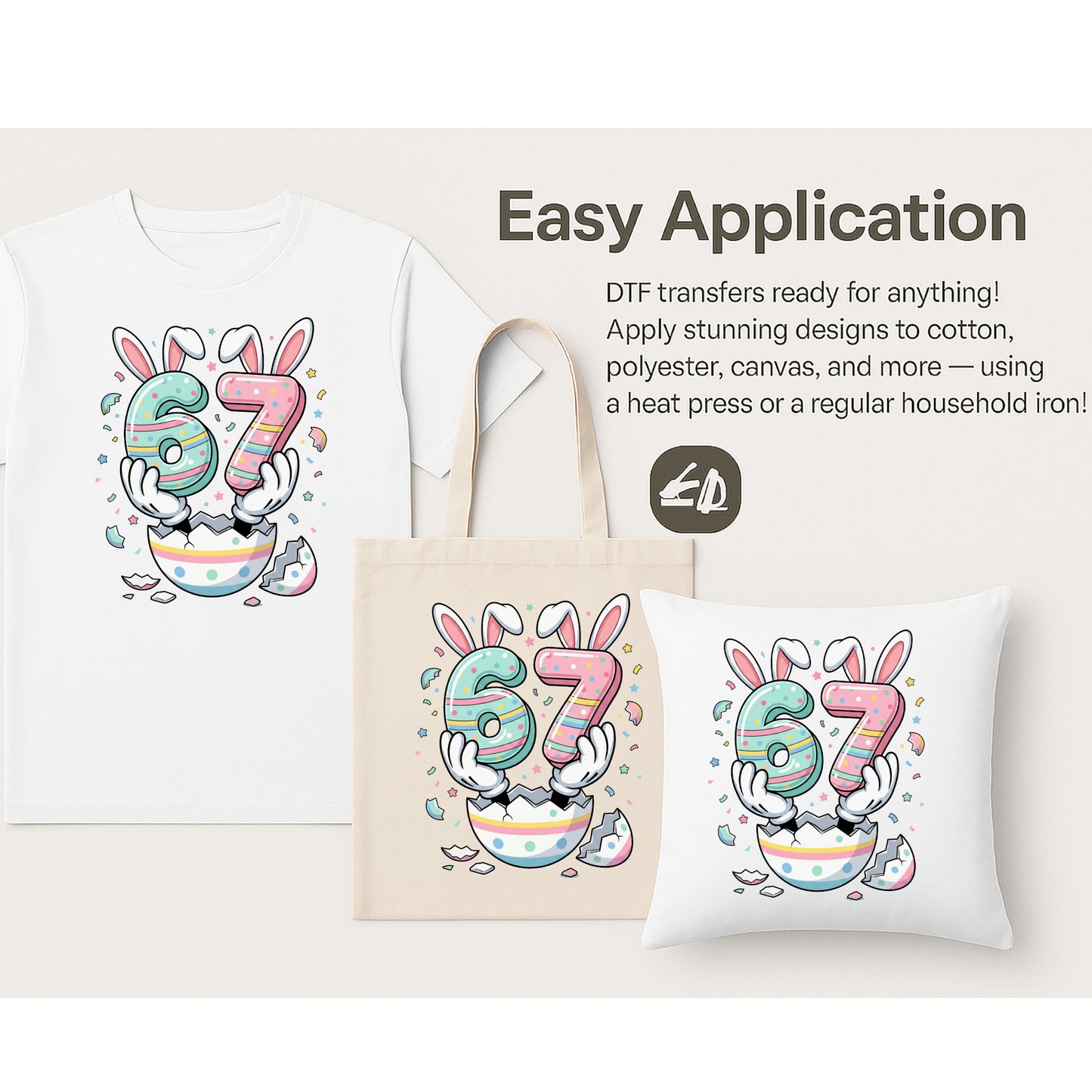 Cute Easter Bunny, Funny 6 7 Meme DTF Transfer, Funny Bunny Easter Shirt Design