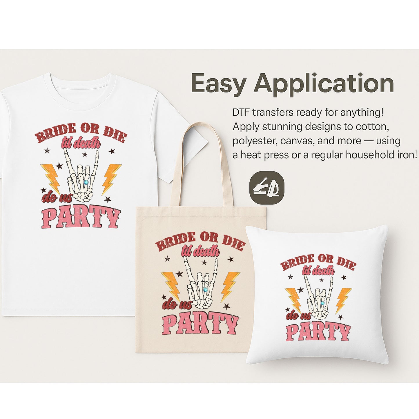 Bride or Die – ’Til Death Do Us Party Bachelorette DTF Transfer