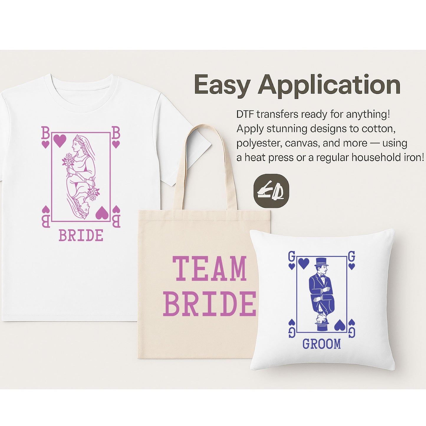 Bride & Groom | Team Bride & Team Groom Matching Design - Bachelorette DTF Transfer