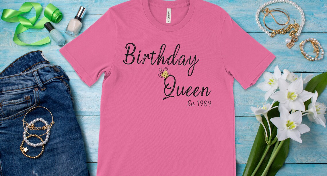 Custom Birthday T-shirts, Birth year detailed, Birthday gift for Him & Birthday gift for Her, Birthday King / Birthday Queen