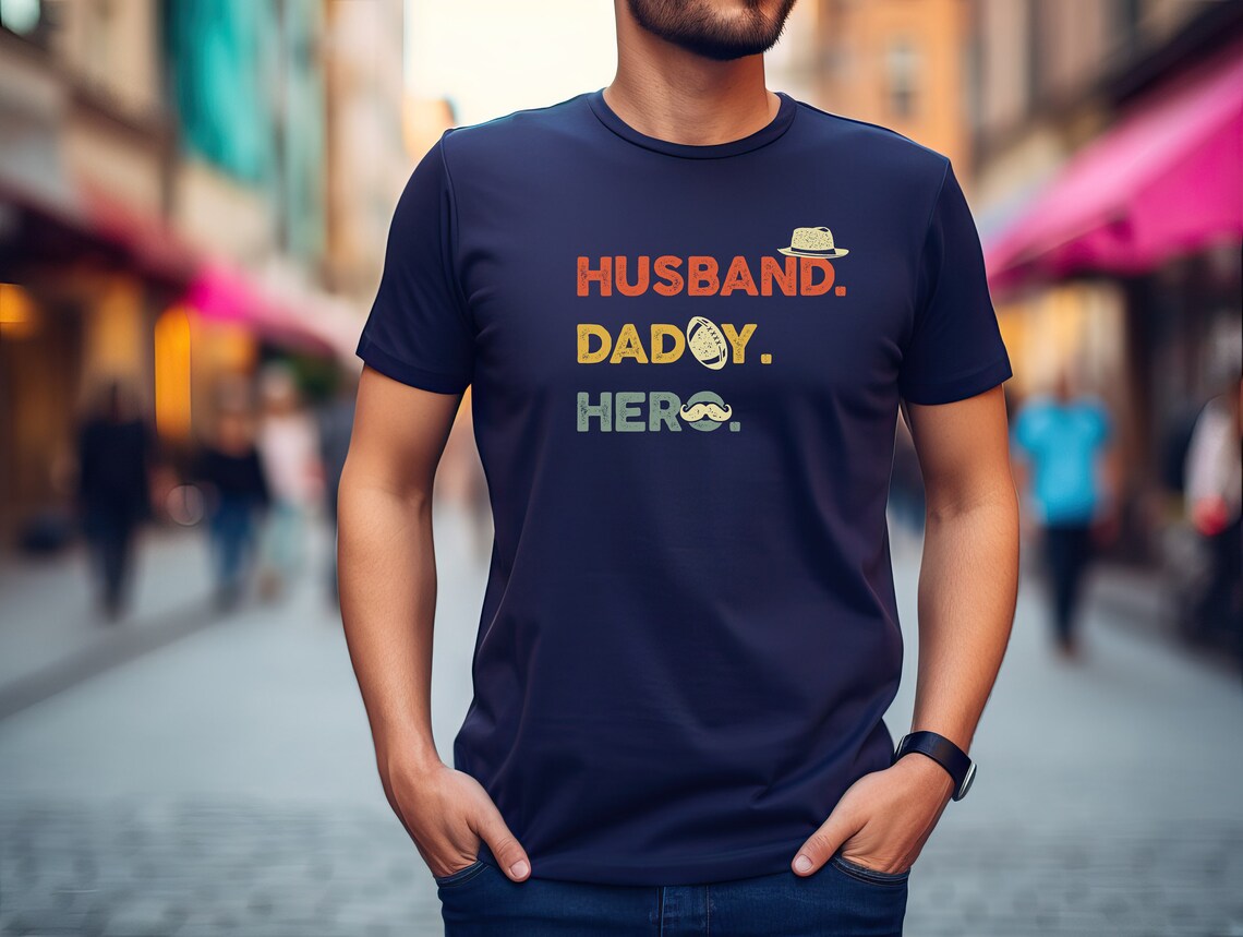 Husband, Daddy, Hero Tshirt, Retro Father's day Gift, Husband TShirt, Dad Gift, Wife to Husband Gift, Father Birthday Gift