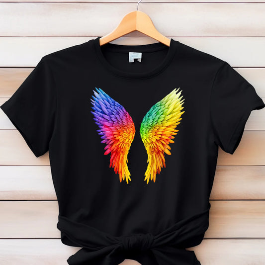 Water Color Painted Wings, Pretty Rainbow Valentine, Colorful Wings, LGBT Shirt, Pride Shirt, Trans Pride,Gay Pride Awareness