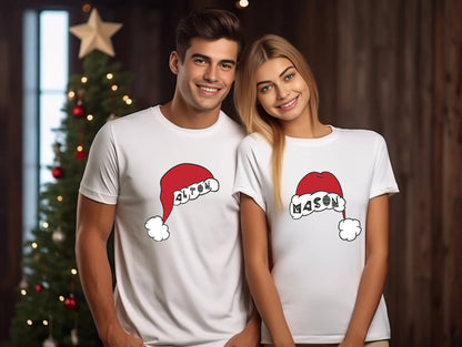 Custom Matching Family Christmas Shirts, Christmas Party Tees, Family Xmas Caps T-shirts, Christmas Shirts, Family Christmas Pajamas Shirts